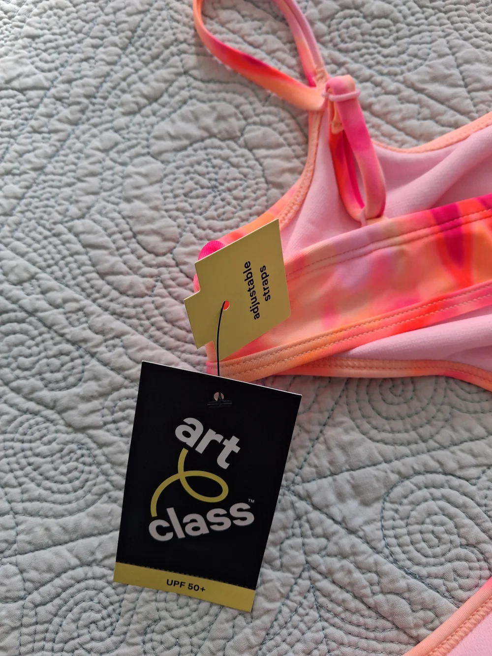 art class Girls Tie-Dye One-Piece Swimsuit in Pink and Peach